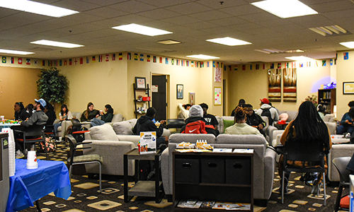 Students in the Multicultural Center.