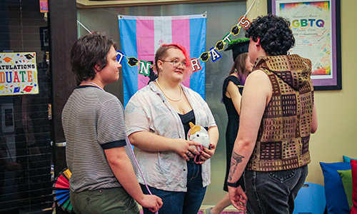 Students in the LGBTQ Center.