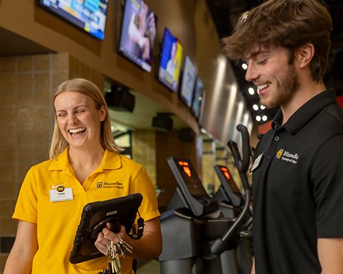 Student works at MizzouRec.